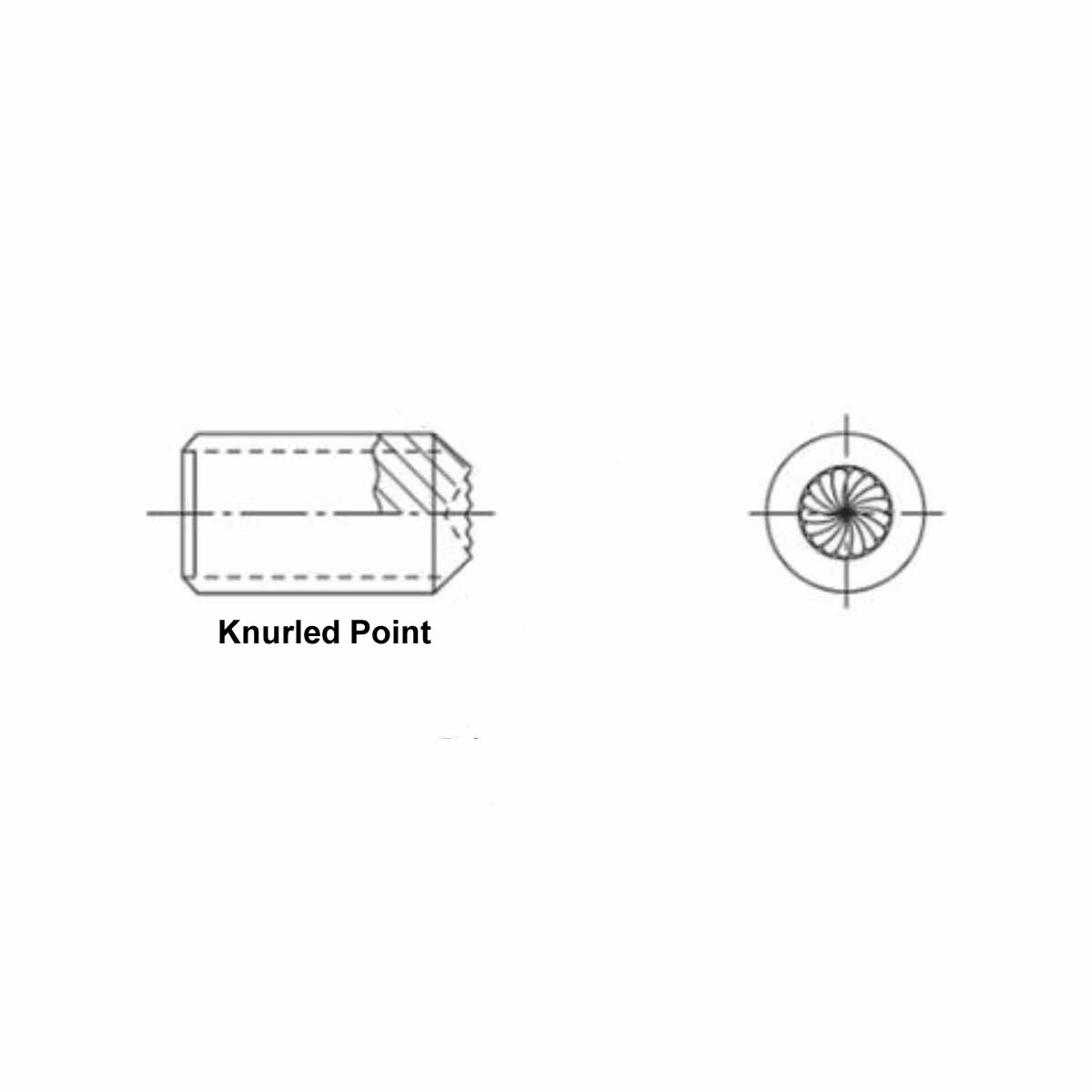 Gewindestifte Zoll Knurled Point Type G